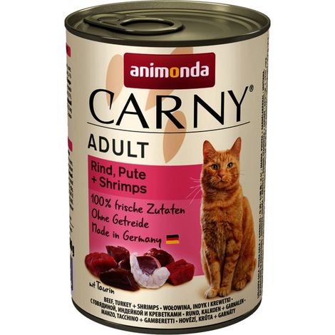 Animonda Carny Adult Katzennassfutter getreidefrei 400 g Rind, Pute & Shrimps Nassfutter Katze