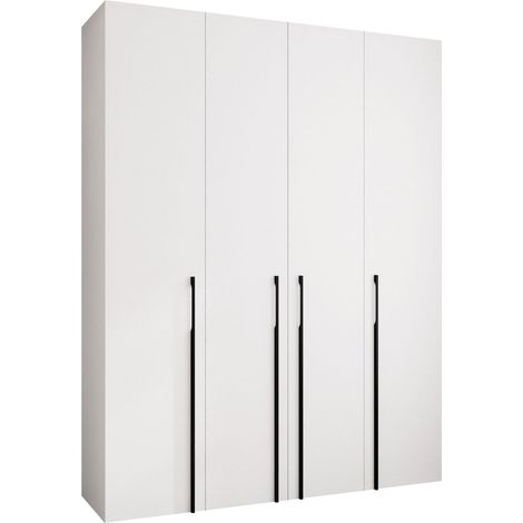 Armario Hartford 570, Blanco, 246x190x52cm, Puertas de armario: Con bisagras, Número de estantes: 0 (1/5)