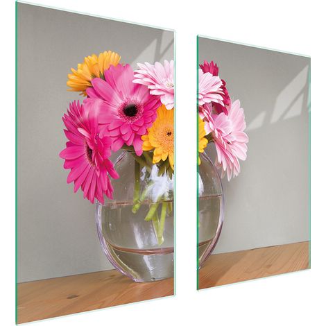 GLASSCHUTZPLATTE FÜR HERD 75x52 BLUMEN (1/5)