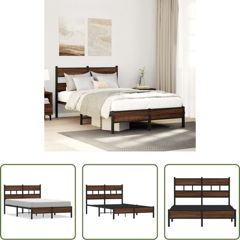 vidaXL Lit avec rangement - Cadre de lit sans matelas chêne marron 120x190 cm (1/5)