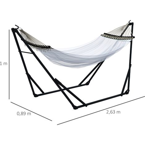 Cadre de hamac avec hamac et sac de transport,acier robuste,chargeable jusqu’à 120 kg,idéal pour le jardin et le balcon (1/5)