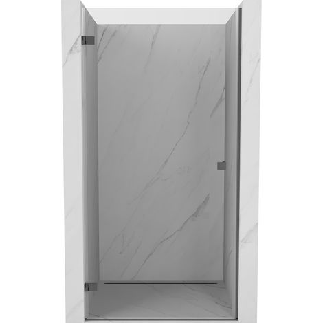 Porte de douche pivotante gauche Mexen Lunar-B 80 cm, transparent, gris canon brossé - 832-080-000-66-00-L (1/5)