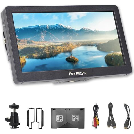 HD7H Moniteur Caméra 7" 4K HDMI Field Moniteur Vidéo avec Écran Mat Anti-Reflet Pare-Soleil Focus Peaking False Color Anamorphic De-Squeeze pour DSLR