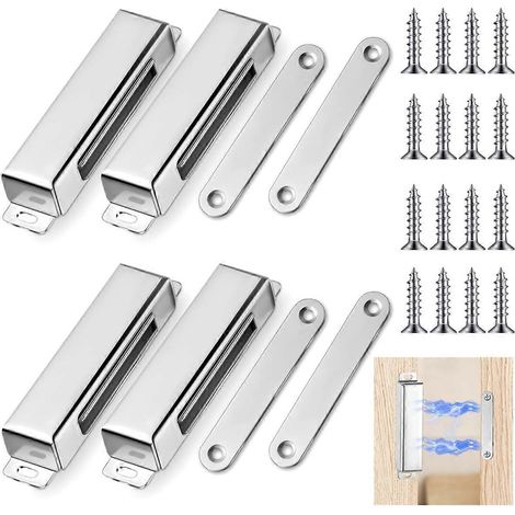 Set mit 4 magnetischen Türriegeln, 150 lb, zum Verschließen von Schränken, Garderoben oder Regalen (1/5)