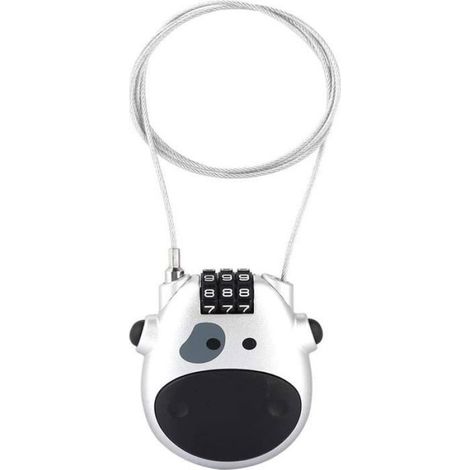 Serrure À Combinaison - Câble Antivol Rétractable 3 Chiffres - Pour Vélo Et Scooter - Argent - 1 Pièce (1/3)