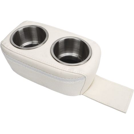 Porte-gobelet double flottant en acier inoxydable, porte-bouteille portable, adapté aux camping-cars, yachts, bateaux et voitures, blanc. (1/5)