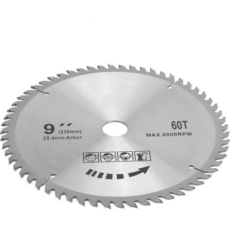 Lame de scie circulaire carbure de tungstène, accessoire menuiserie, 9 x 60 dents, 230 mm, découpe précise du bois, outil professionnel (1/5)
