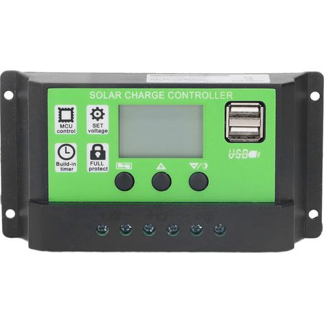Solarladeregler, einstellbare Parameter, intelligentes Bedienfeld, Batterieregler mit LCD-Display, 12 V/24 V, selbstadaptiv, 20 A (1/4)