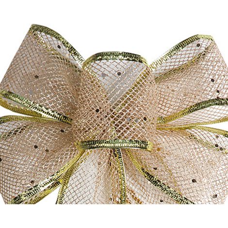 nœud décoratif de Noël en ruban imitation chanvre fait main, en forme de nœud, pour la décoration de Noël à la maison ou pour une fête de Noël. (1/5)