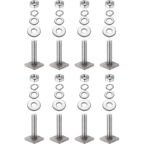 8 Ensemble Boulons Fente T M8 x 35mm Boulons Tête Carrée T (1/5)