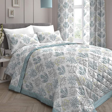 Couvre-lit floral en forme d'œuf de canard 230 cm x 195 cm Réversible Couvre-lit matelassé en forme d'œuf de canard Couverture florale Housse de couette assortie disponible (1/2)