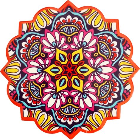 Set de 2 sous-verres mandala en céramique