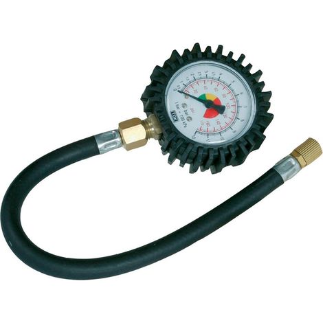 Manometro pressione con tubo flessibile per pneumatici 0 -100 psi Silverline (1/3)