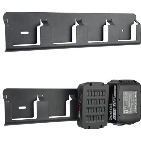 Wandhalterung für 4 18V Akkus 2 mm Stahl Lochwandmontage (1/5)