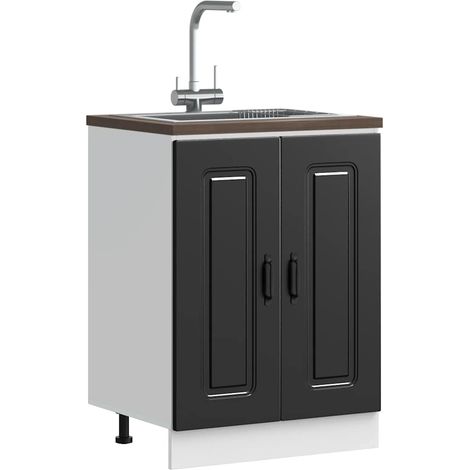Mueble bajo para fregadero Kalmar negro 60x46x81,5 cm vidaXL (1/5)
