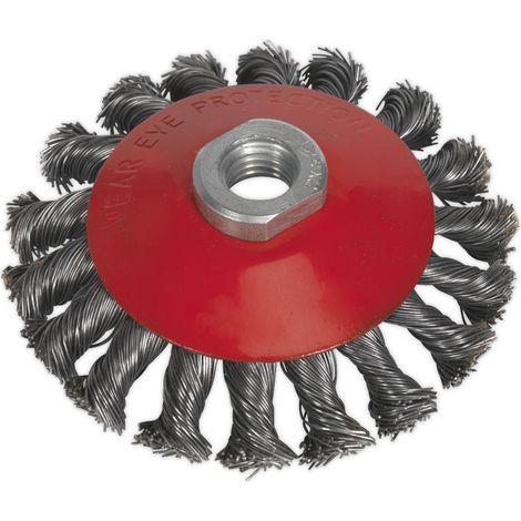 Sealey 100mm Conical Wire Brush M10 x 1.5mm CWB100 (1/2)