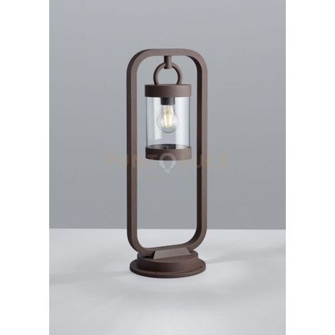SAMBESI PALO LED DA ESTERNO LANTERNA CON SENSORE CREPUSCOLARE METALLO RUGGINE H. 60CM 1 LUCE ATTACCO E27