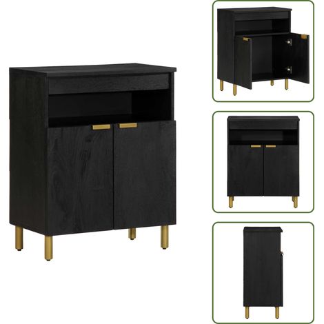 vidaXL Buffet noir 60x33x75 cm bois d'ingénierie