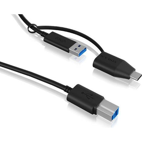 IB-CB032 ICY BOX IB-CB032 - Câble USB 3.0 Type-A et C vers USB Type-B (Mâle/Mâle - 1 m) (1/4)
