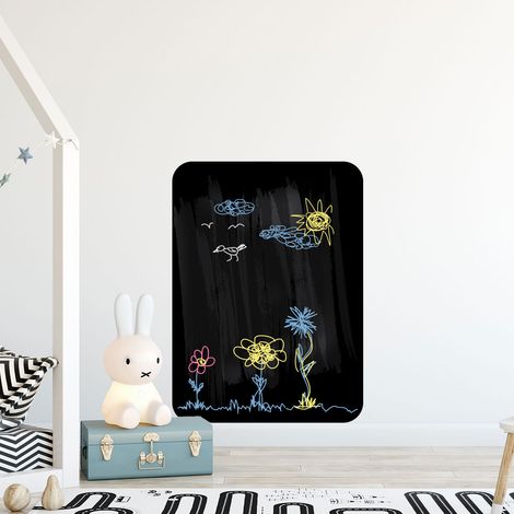 Sticker ardoise tableau noir - stickers muraux adhésif effaçable - BORDS ARRONDIS - 35x25cm (1/4)