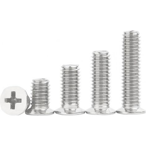 M2,5x3mm Petites Vis à Métaux à Tête Fraisée, Boulon à Machine Cruciforme en Acier Inoxydable 304, pour Maison, Industrie, 20 Pièces (1/5)