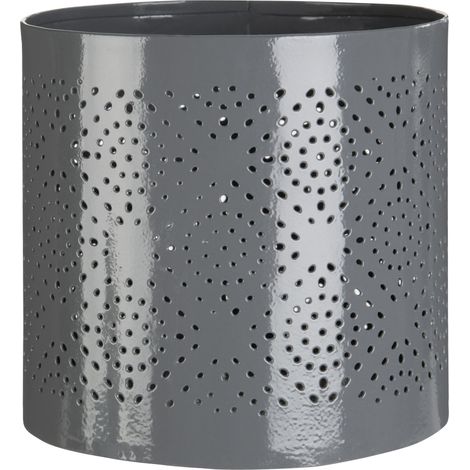 Premier Housewares Grey Finish Small Candle Holder Tealight Holder With Geometric Pattern Holders For Bedroom Living Room And Hallways 11 x 11 x 11 (1/3)
