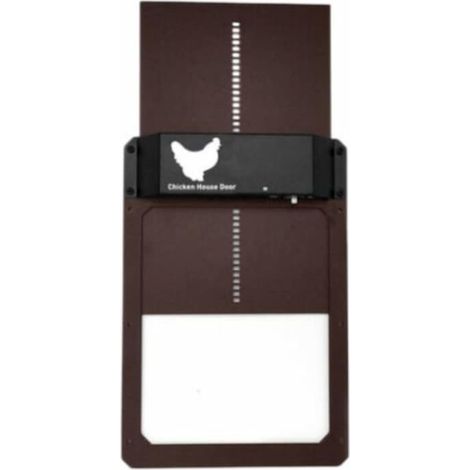 Porte automatique pour poulailler, Tovbmup, PVC, solaire, 35 x 24 x 3,7 cm, marron