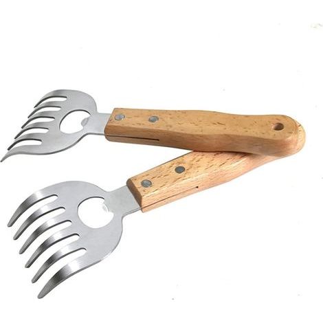 2 hachoirs à viande de cuisine - Manche en bois en forme de patte d'ours (1/5)