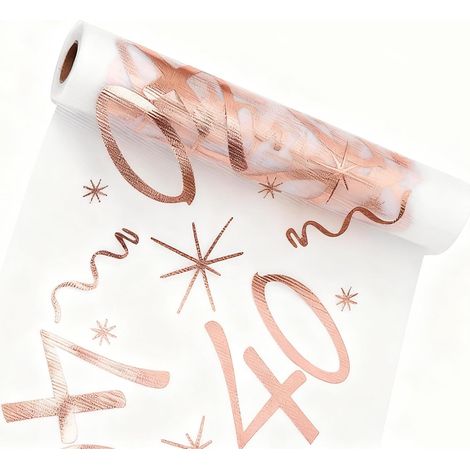 Chemin de table pour 40e anniversaire, or rose, décoration de table 28 cm x 10 m (1/5)