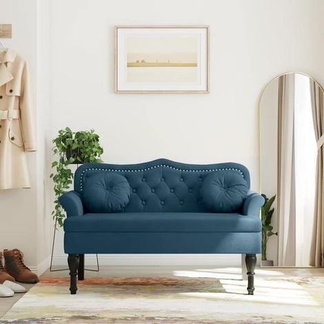 Teenpull – Sitzbank mit Kissen Blau 120,5x65x75 cm Samt (1/5)