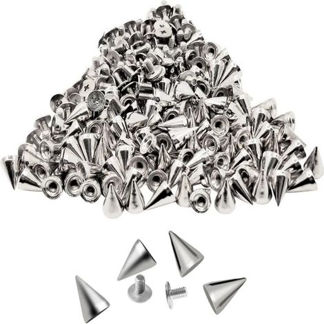 Rivet Conique - 7 x 10 mm - Métal Anticorrosion - Pour Décoration DIY Sur Cuir Vêtements Sac - Lot de 200