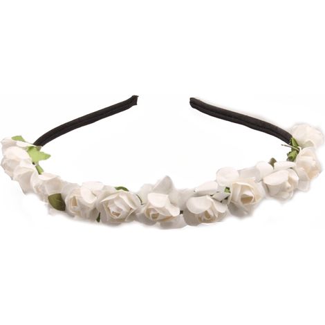 Couronne De Fleurs - Bandeau Cheveux Avec Roses En PE - Pour Mariage Festival Photo - 1 Pièce (1/5)