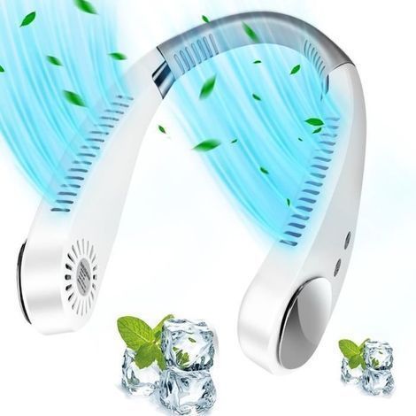 Nackenventilator, tragbarer, wiederaufladbarer 5000-mAh-Mini-USB-Ventilator, 360° verstellbarer, blattloser Nackenventilator (1/4)