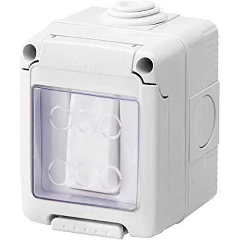 Gewiss Contenitore Completo Apparecchi System Stagno, con Deviatore Unipolare 16Ax, IP55, Grigio Ral 7035 (1/2)