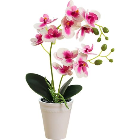 Phalaenopsis Bonsai - Artificial Orchid Plant - Desktop Decoration For Living Room Bedroom Study - With Plastic Pot - 1 Piece (1/5)