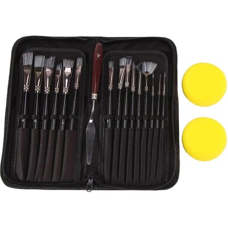 Set mit 15 Pinseln für Acryl-, Aquarell- und Gouachemalerei. (1/5)