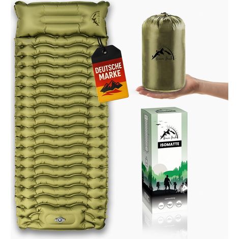 Matelas isolant de 10 cm avec coussin auto-gonflant - Chaud, léger et compact (1/5)