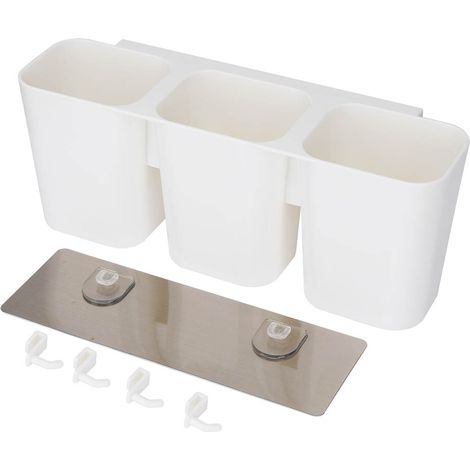 Étagère De Rangement En Plastique Sans Perçage Pour Cuisine Et Salle De Bain Support Mural Adhésif Drainant Lot De 1 (1/5)