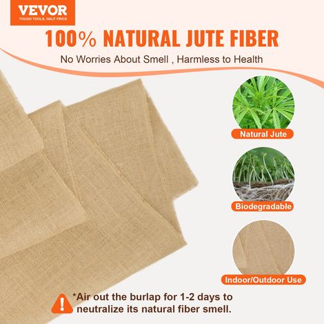 Rouleau Toile de Jute, 1016 mm x 22,86 m, Chemin de Table Toile de Jute Naturelle Haute Densité 50x50, Ruban pour Décoration, Artis… (1/5)