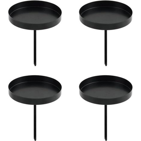 4er Set Adventskerzenhalter Metall Schwarz 8cm für Stumpen- und Stabkerzen (1/5)