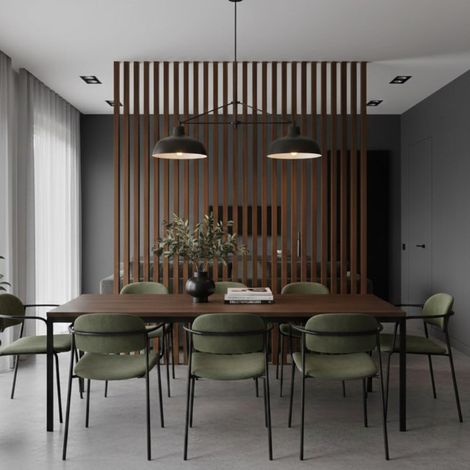 Set da 6 Listelli Decorativi per Muro, Soffitto, Divisori, da 45x60x300 cm, color Teak
