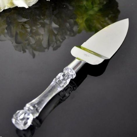 Spatule À Gâteau - Couteau À Gâteau - En Acier Inoxydable Et Acrylique - Pour Mariage Fête Cuisine - Lot De 2 Pièces (1/5)