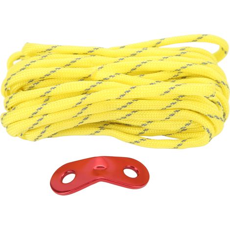 Corde de Tente Réfléchissante 4mm Jaune, Résistante au Vent pour Camping et Store