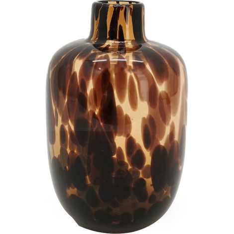 Vimin Box Vaso Bottiglione Maculato Vetro D 4 - 12 Cm H 18,5 Cm Marrone