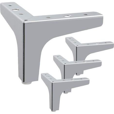 Patas modernas para muebles, patas de repuesto para muebles, 10 cm de alto, juego de 4 (plateadas) (1/5)