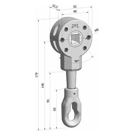 Treuil Conique Volet Roulant 3,5:1 SFC - Carré 13mm - CHERUBINI