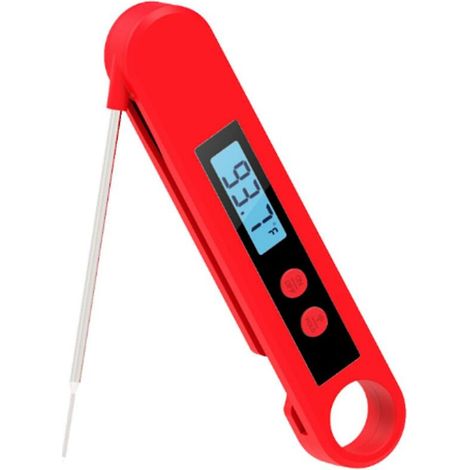 Thermomètre de cuisine numérique pliable à sonde pour barbecue (rouge)-AquaForge (1/5)