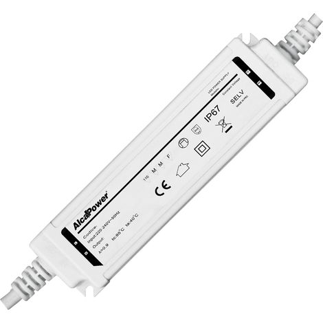 Alcapower Alimentatore Switching 12V 100W 8.3A Waterproof IP67 per Illuminotecnica a LED, protezione integrata da sovraccarico e cortocircuito