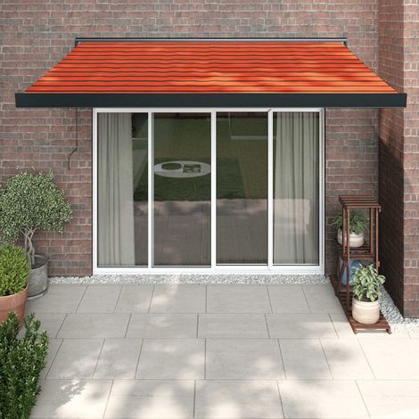 Auvent rétractable Store banne Marquise orange et marron 3,5x2,5m tissu et aluminium NDTN9859113 (1/5)
