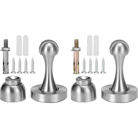 2er-Set magnetischer Türstopper aus Edelstahl, stark und flexibel, zur Wandmontage, robust und langlebig, mit schalldämmendem Gummi. FLITI (1/4)